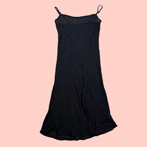 Tessuto Sheer Black Sheath Midi Dress Women's Size 6 - Goth / Minimalist / Chic